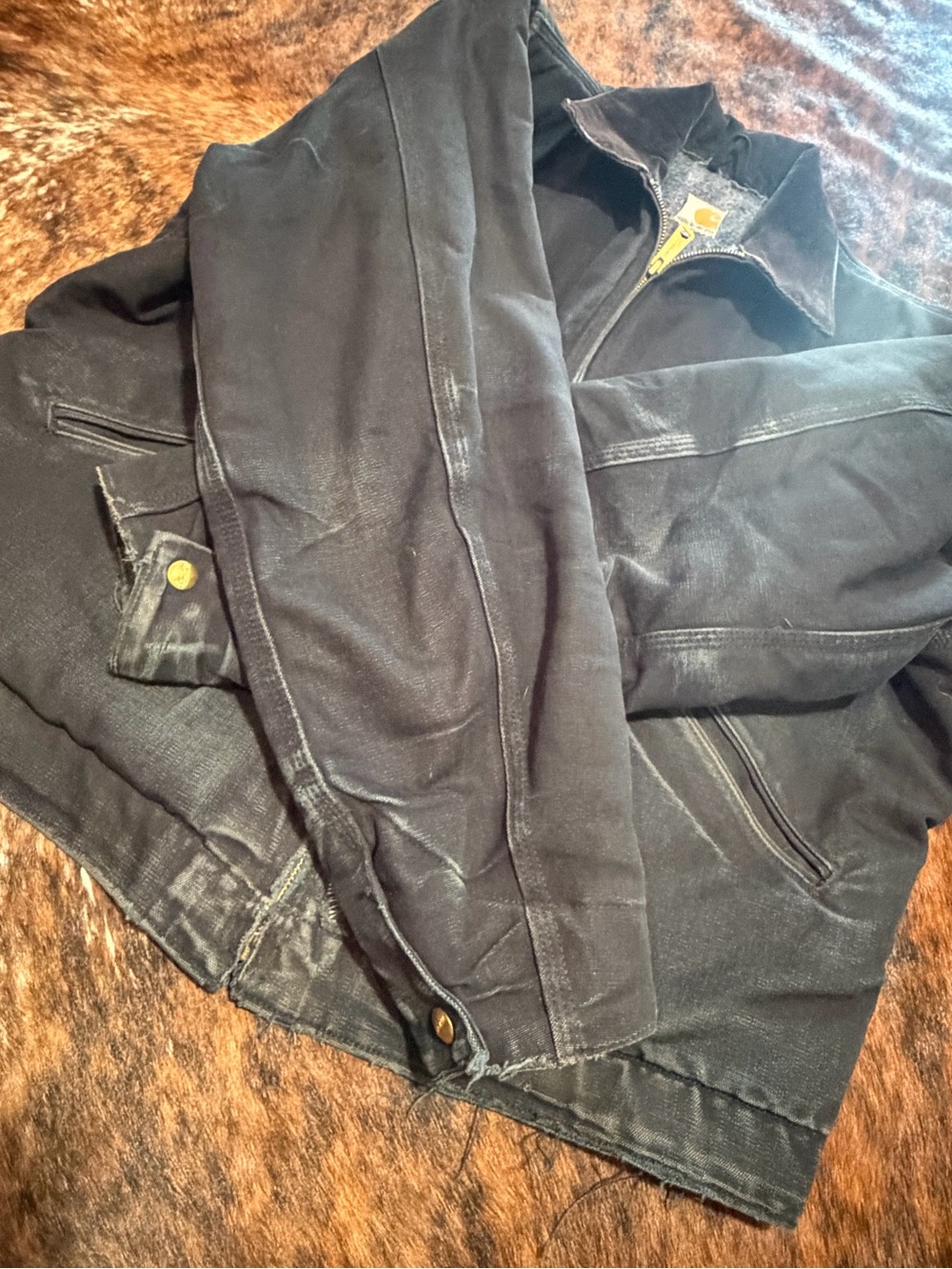 Vintage Carhartt Detroit Jacket J001 Black Made in USA Union Made Men's L 25th - Picture 13 of 15